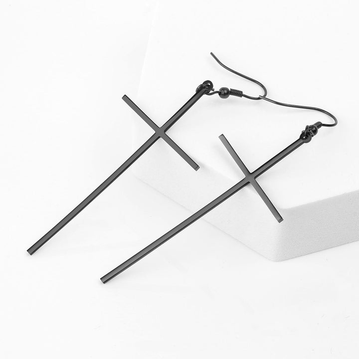 Christianartworkshop Pendientes largos y delgados con forma de cruz: símbolo de tranquila y sagrada serenidad. - image 11