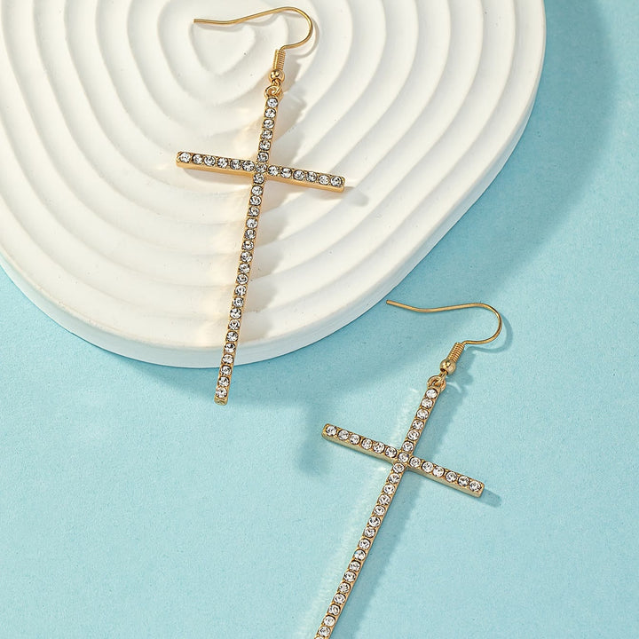 Christianartworkshop Pendientes largos y delgados con forma de cruz: símbolo de tranquila y sagrada serenidad. - image 17
