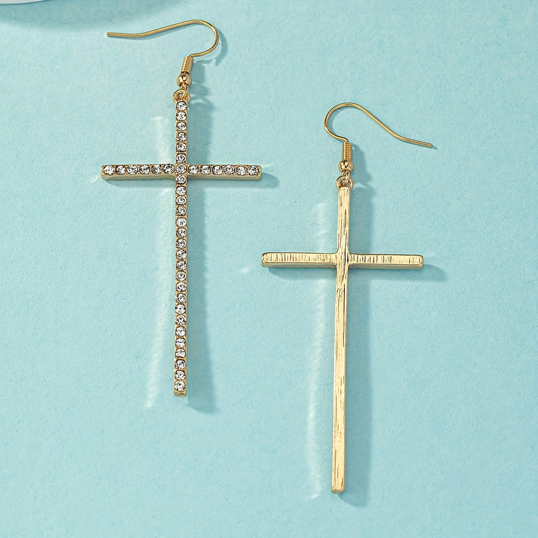 Christianartworkshop Pendientes largos y delgados con forma de cruz: símbolo de tranquila y sagrada serenidad. - image 16