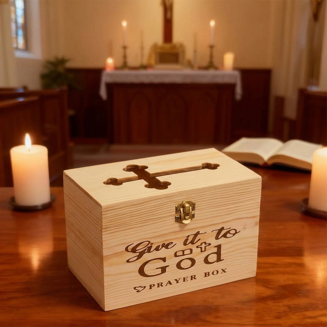 Christianartworkshop Caja de oración rústica con forma de cruz (solo la caja): símbolo de un refugio celestial y pacífico. - image 3