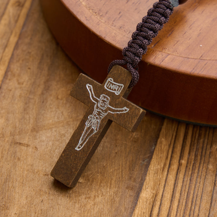 Christianartworkshop Rosario antiguo con crucifijo de cuentas de madera: emblema de la radiante gracia celestial. - image 16