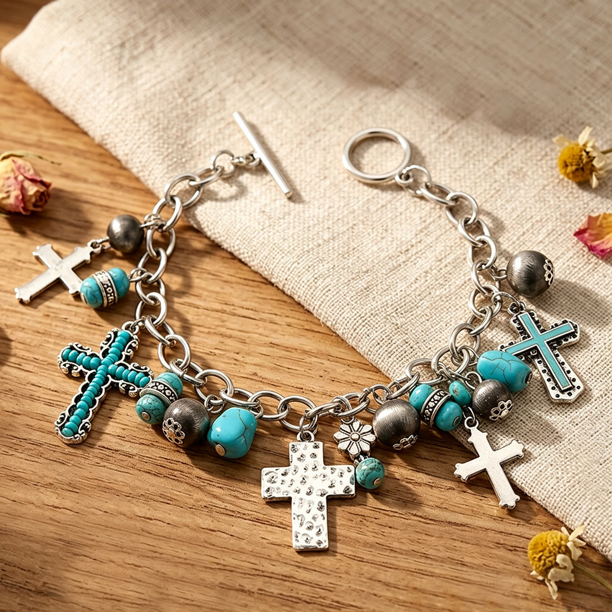 Christianartworkshop Pulsera y colgante para coche con cruz bohemia atemporal: símbolo de paz celestial duradera. - image 1