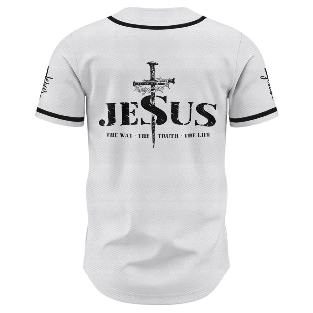 Camiseta de béisbol con estampado de doble cara de Jesús, el Camino, la Verdad y la Cruz de Christianartworkshop - image 9
