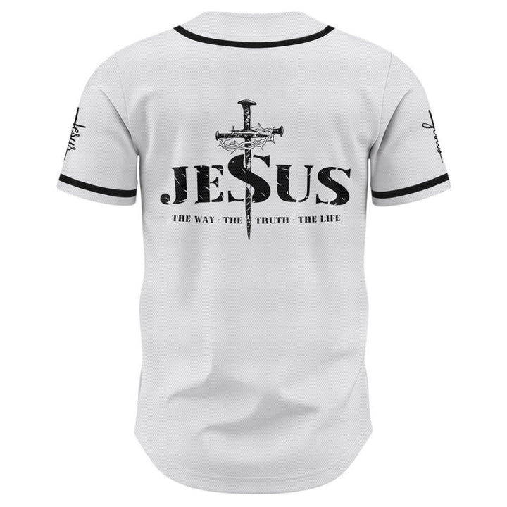 Camiseta de béisbol con estampado de doble cara de Jesús, el Camino, la Verdad y la Cruz de Christianartworkshop - image 9