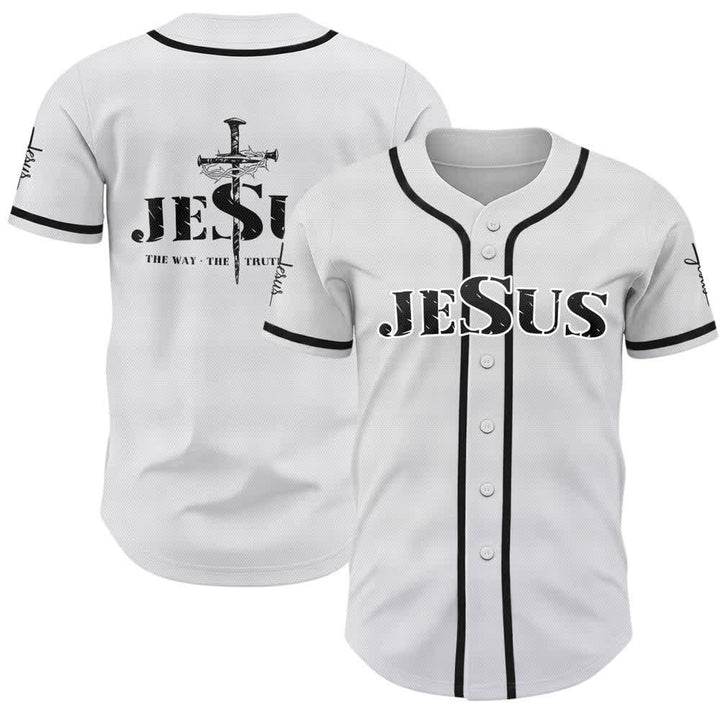 Camiseta de béisbol con estampado de doble cara de Jesús, el Camino, la Verdad y la Cruz de Christianartworkshop - Negro - 5XL - image 7