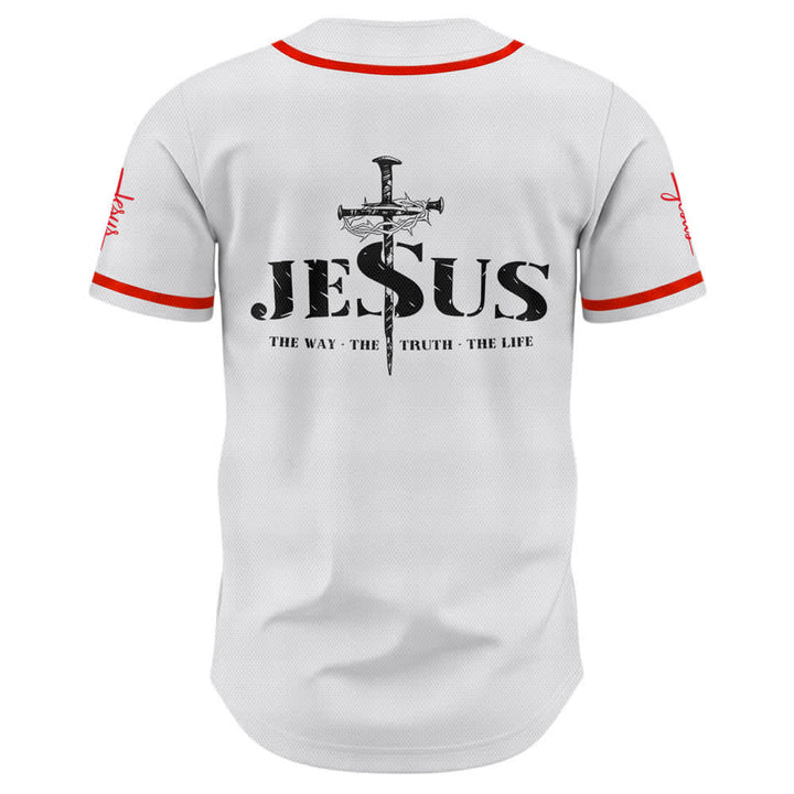 Camiseta de béisbol con estampado de doble cara de Jesús, el Camino, la Verdad y la Cruz de Christianartworkshop - image 16
