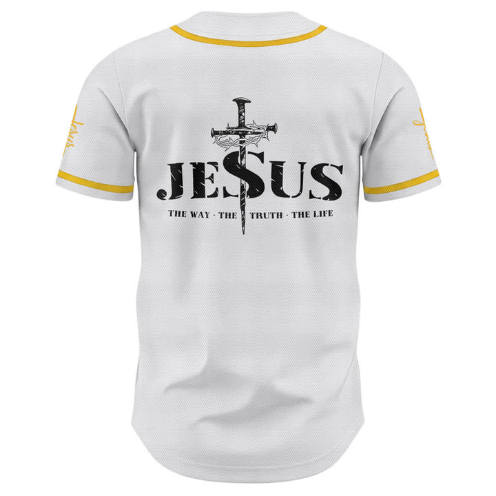 Camiseta de béisbol con estampado de doble cara de Jesús, el Camino, la Verdad y la Cruz de Christianartworkshop - image 2