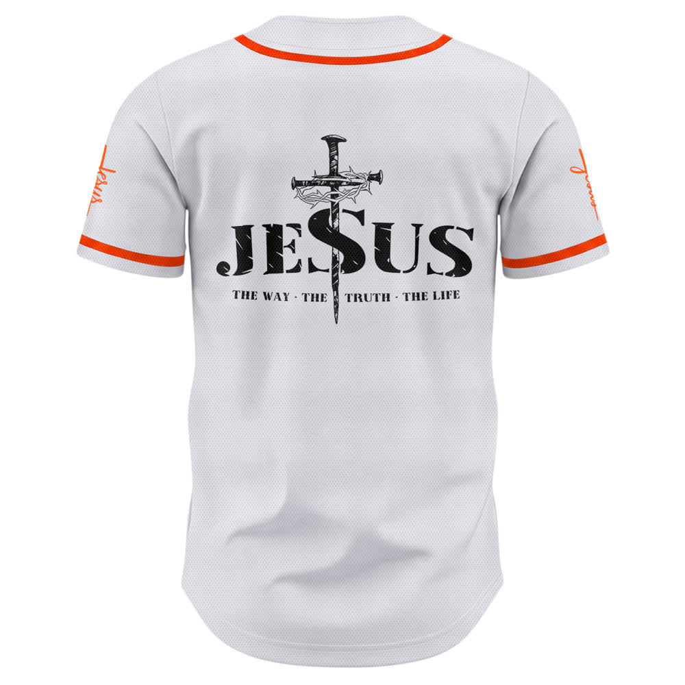 Camiseta de béisbol con estampado de doble cara de Jesús, el Camino, la Verdad y la Cruz de Christianartworkshop - image 23
