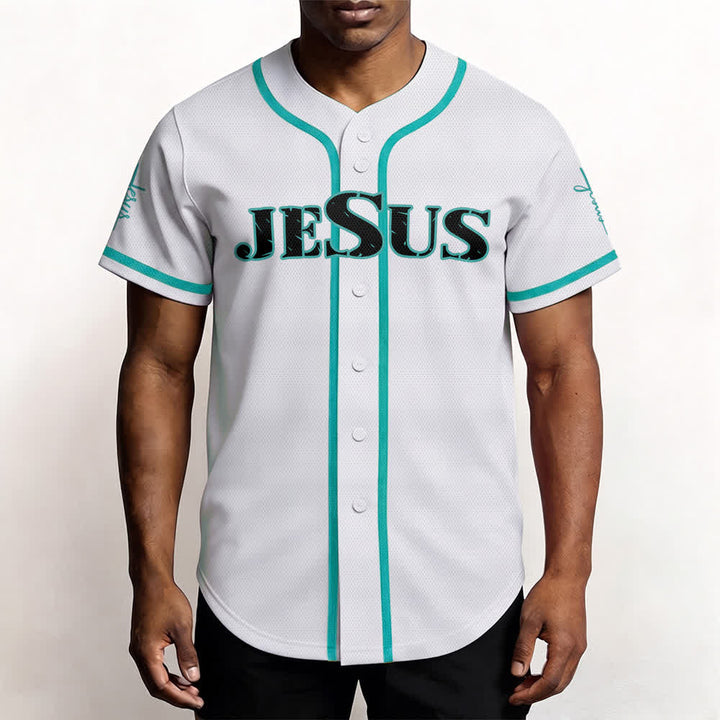 Camiseta de béisbol con estampado de doble cara de Jesús, el Camino, la Verdad y la Cruz de Christianartworkshop - image 33
