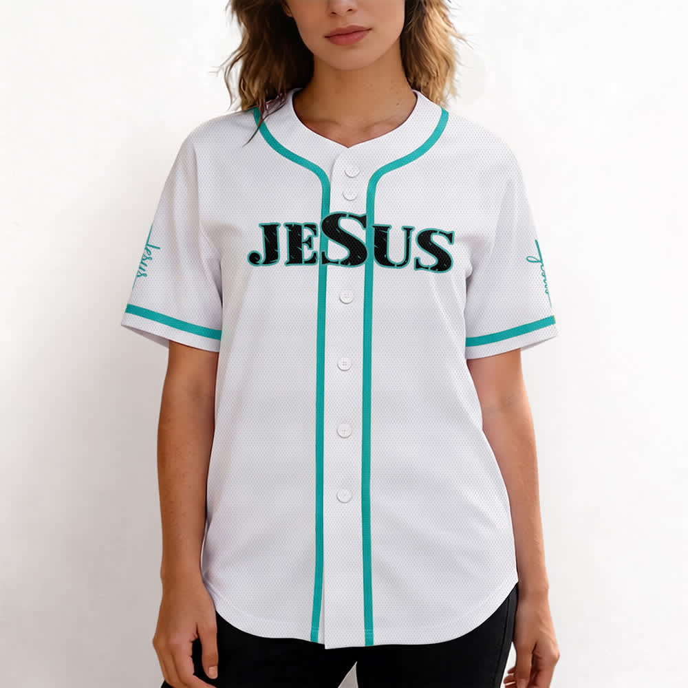 Camiseta de béisbol con estampado de doble cara de Jesús, el Camino, la Verdad y la Cruz de Christianartworkshop - image 31