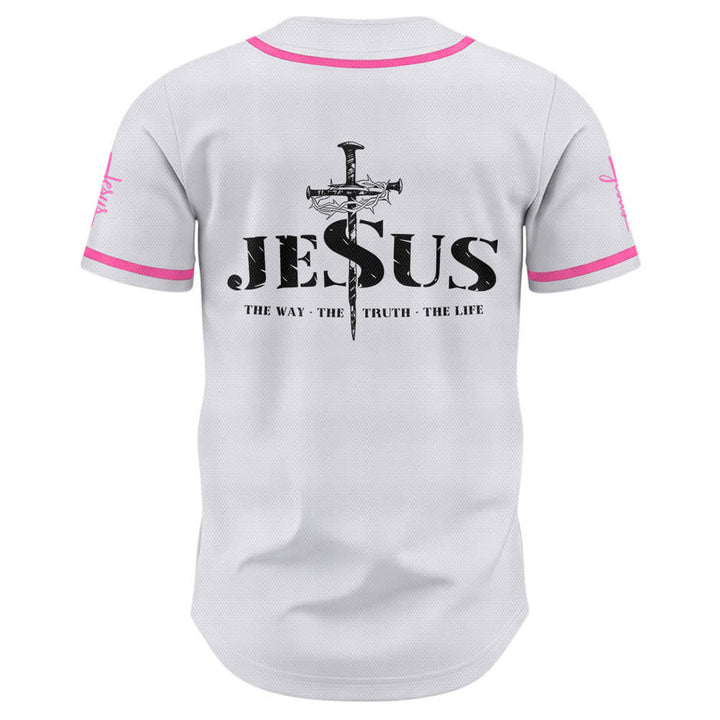 Camiseta de béisbol con estampado de doble cara de Jesús, el Camino, la Verdad y la Cruz de Christianartworkshop - image 44