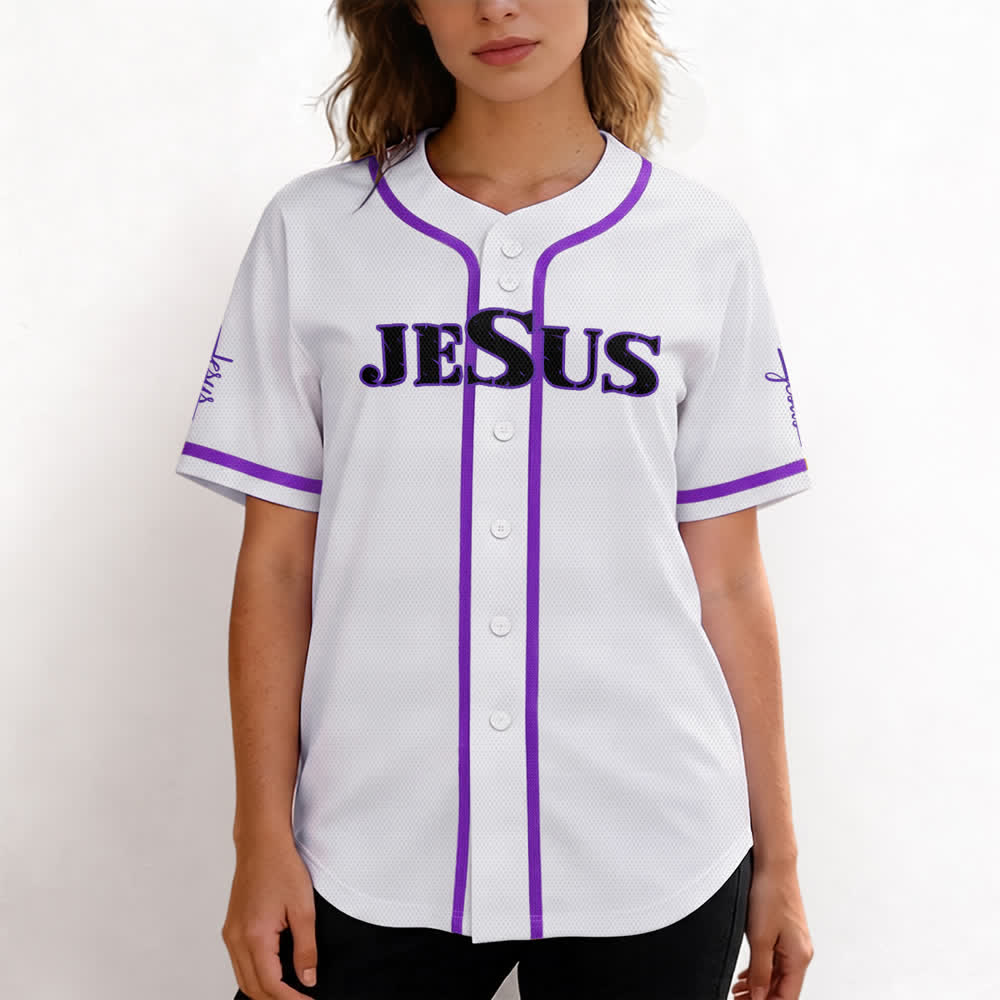 Camiseta de béisbol con estampado de doble cara de Jesús, el Camino, la Verdad y la Cruz de Christianartworkshop - image 59