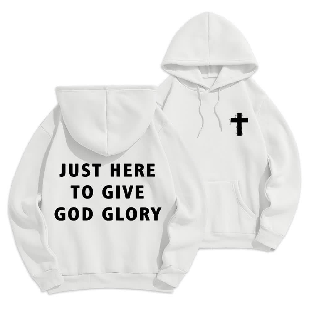 Christianartworkshop Solo estoy aquí para darle gloria a Dios. Sudadera con capucha extragrande. - Blanco - 2XL - image 6