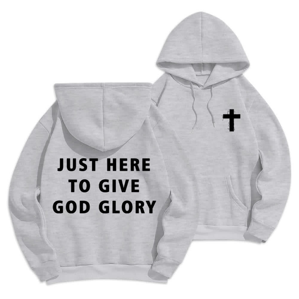 Christianartworkshop Solo estoy aquí para darle gloria a Dios. Sudadera con capucha extragrande. - Gris - 2XL - image 12