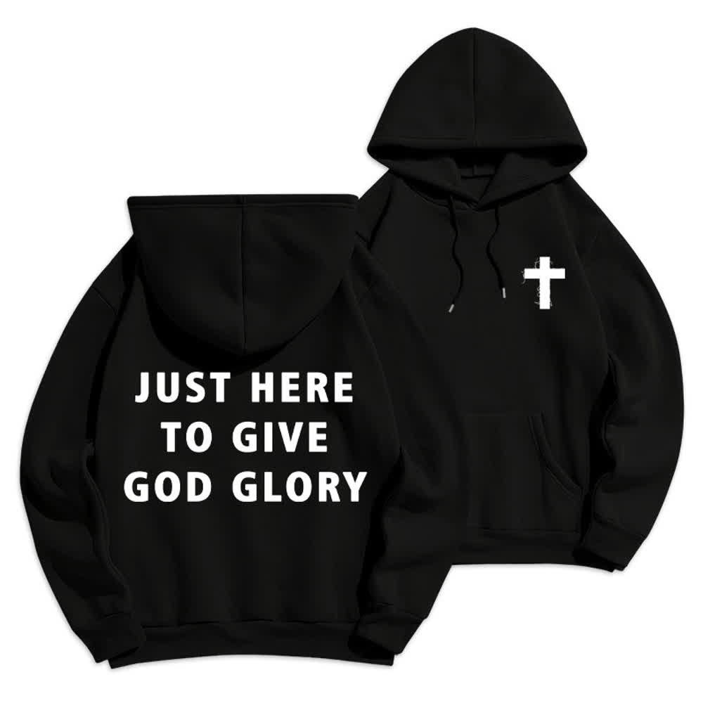Christianartworkshop Solo estoy aquí para darle gloria a Dios. Sudadera con capucha extragrande. - Negro - 2XL - image 21