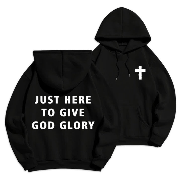 Christianartworkshop Solo estoy aquí para darle gloria a Dios. Sudadera con capucha extragrande. - Negro - 2XL - image 21