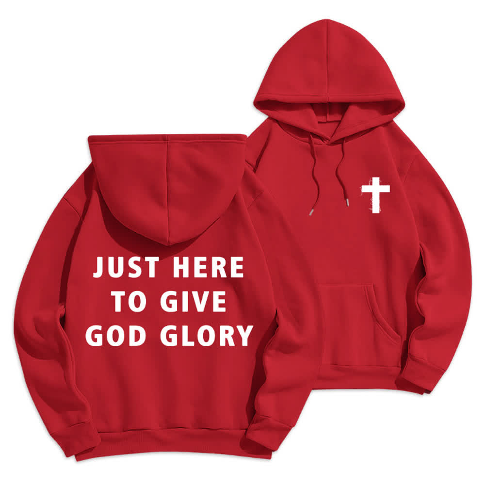 Christianartworkshop Solo estoy aquí para darle gloria a Dios. Sudadera con capucha extragrande. - Rojo - 2XL - image 15