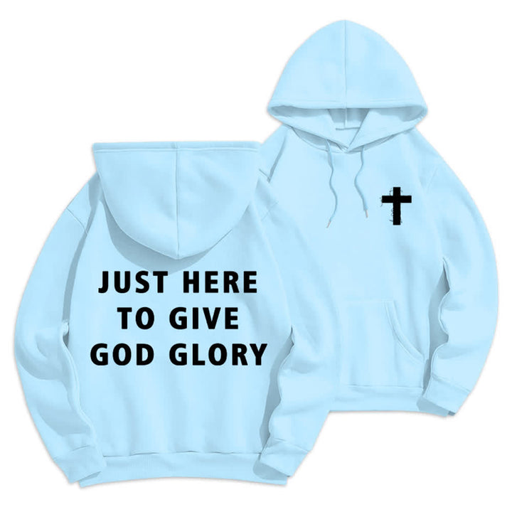 Christianartworkshop Solo estoy aquí para darle gloria a Dios. Sudadera con capucha extragrande. - Azul - 2XL - image 3