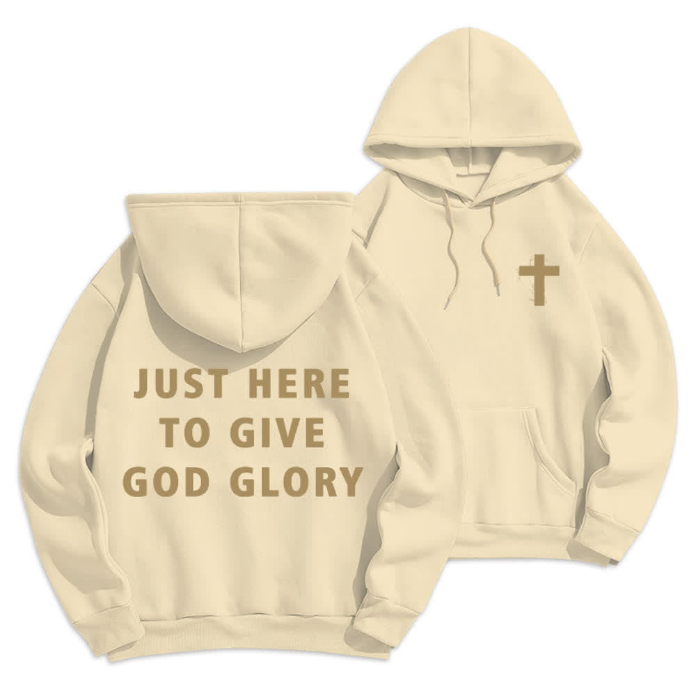 Christianartworkshop Solo estoy aquí para darle gloria a Dios. Sudadera con capucha extragrande. - Beige - 2XL - image 9