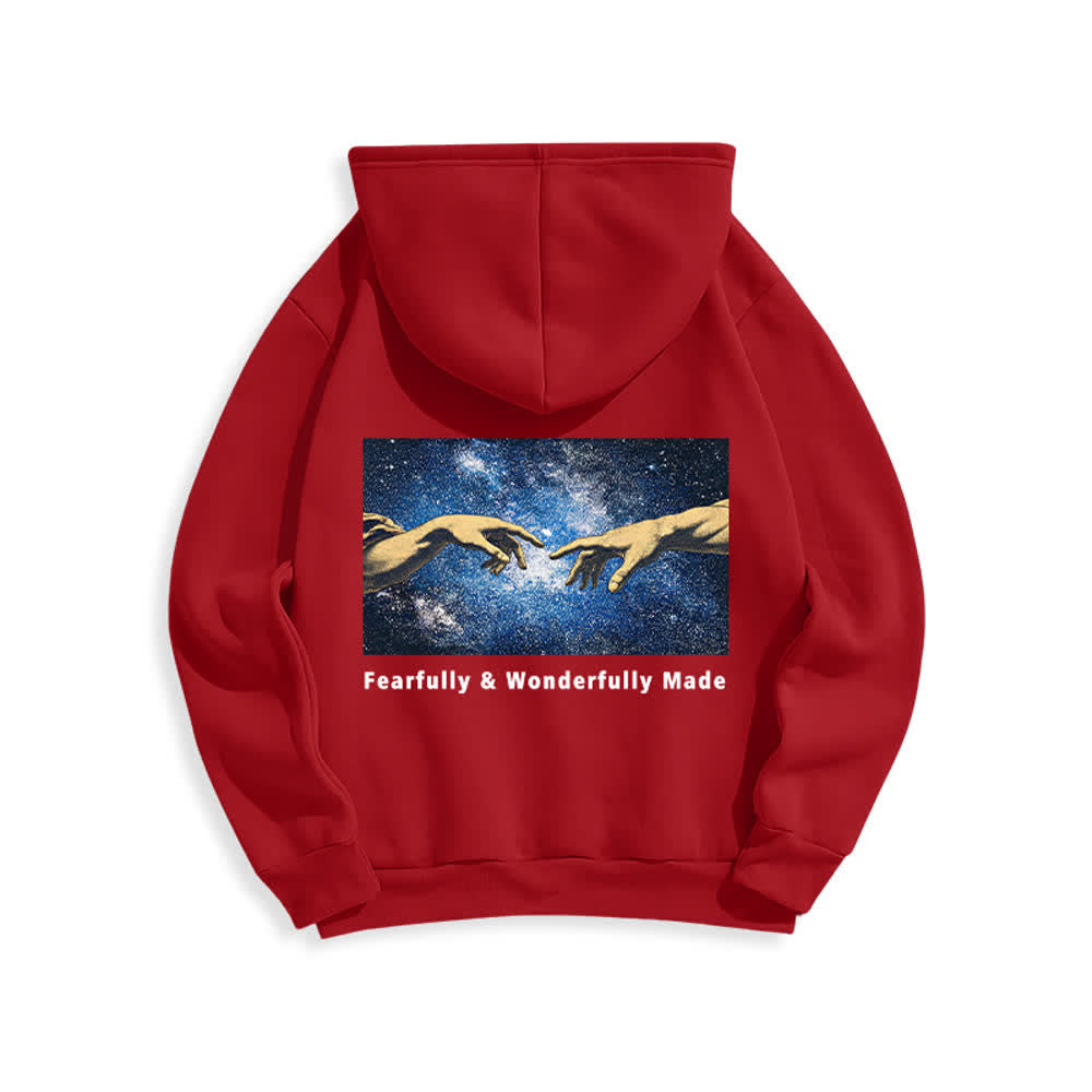 Christianartworkshop Sudadera con capucha estampada en la espalda con estrellas, hecha de forma maravillosa y espléndida. - image 13