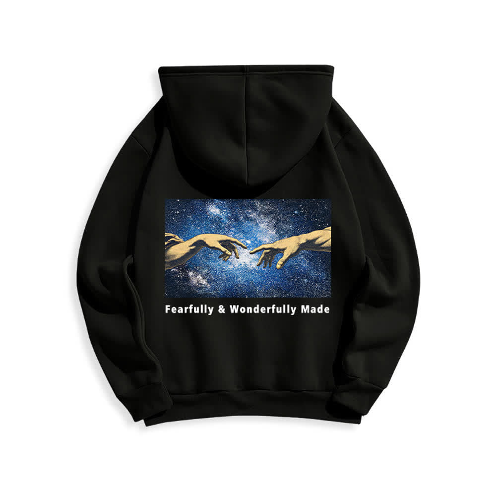 Christianartworkshop Sudadera con capucha estampada en la espalda con estrellas, hecha de forma maravillosa y espléndida. - image 1