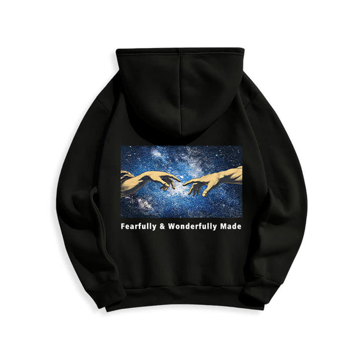 Christianartworkshop Sudadera con capucha estampada en la espalda con estrellas, hecha de forma maravillosa y espléndida. - image 1