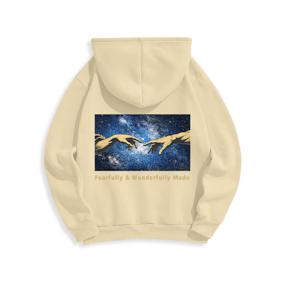 Christianartworkshop Sudadera con capucha estampada en la espalda con estrellas, hecha de forma maravillosa y espléndida. - image 16