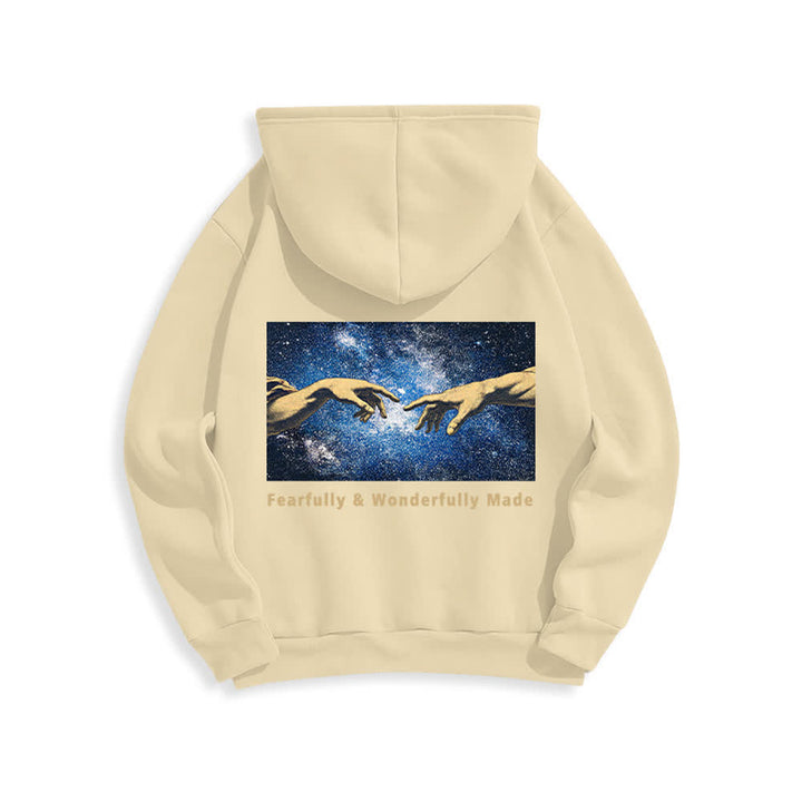 Christianartworkshop Sudadera con capucha estampada en la espalda con estrellas, hecha de forma maravillosa y espléndida. - image 16
