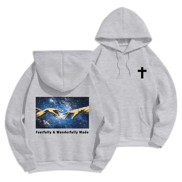 Christianartworkshop Sudadera con capucha estampada en la espalda con estrellas, hecha de forma maravillosa y espléndida. - Gris - 2XL - image 6