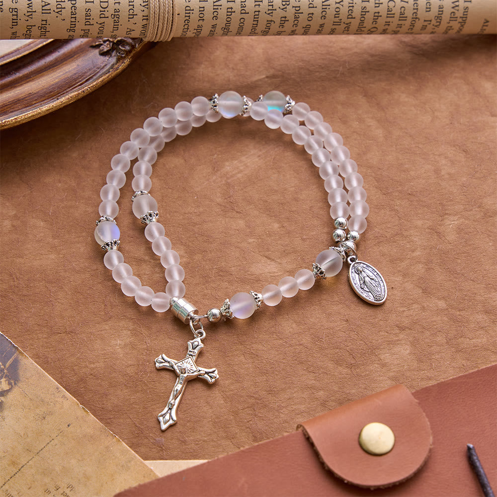 Christianartworkshop Pulsera de San Benito y Crucifijo de Cristal Milagroso: Portador de la Fuerza Sagrada - Piedra luminosa - image 20