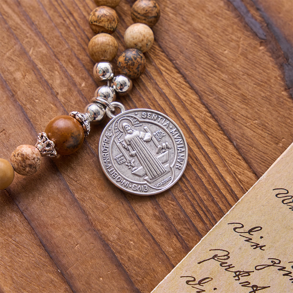 Christianartworkshop Pulsera de San Benito y Crucifijo de Cristal Milagroso: Portador de la Fuerza Sagrada - image 9