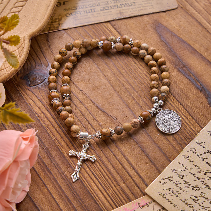 Christianartworkshop Pulsera de San Benito y Crucifijo de Cristal Milagroso: Portador de la Fuerza Sagrada - image 6