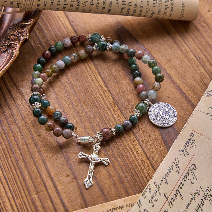 Christianartworkshop Pulsera de San Benito y Crucifijo de Cristal Milagroso: Portador de la Fuerza Sagrada - image 1