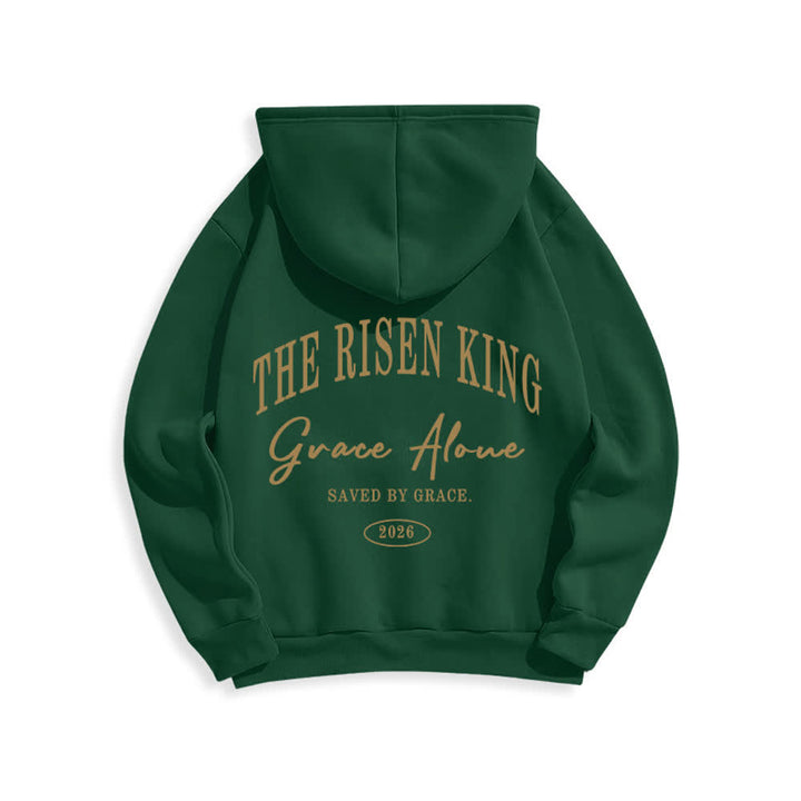 Christianartworkshop Sudadera con capucha gris claro "El Rey Resucitado Grace Solo" - image 19