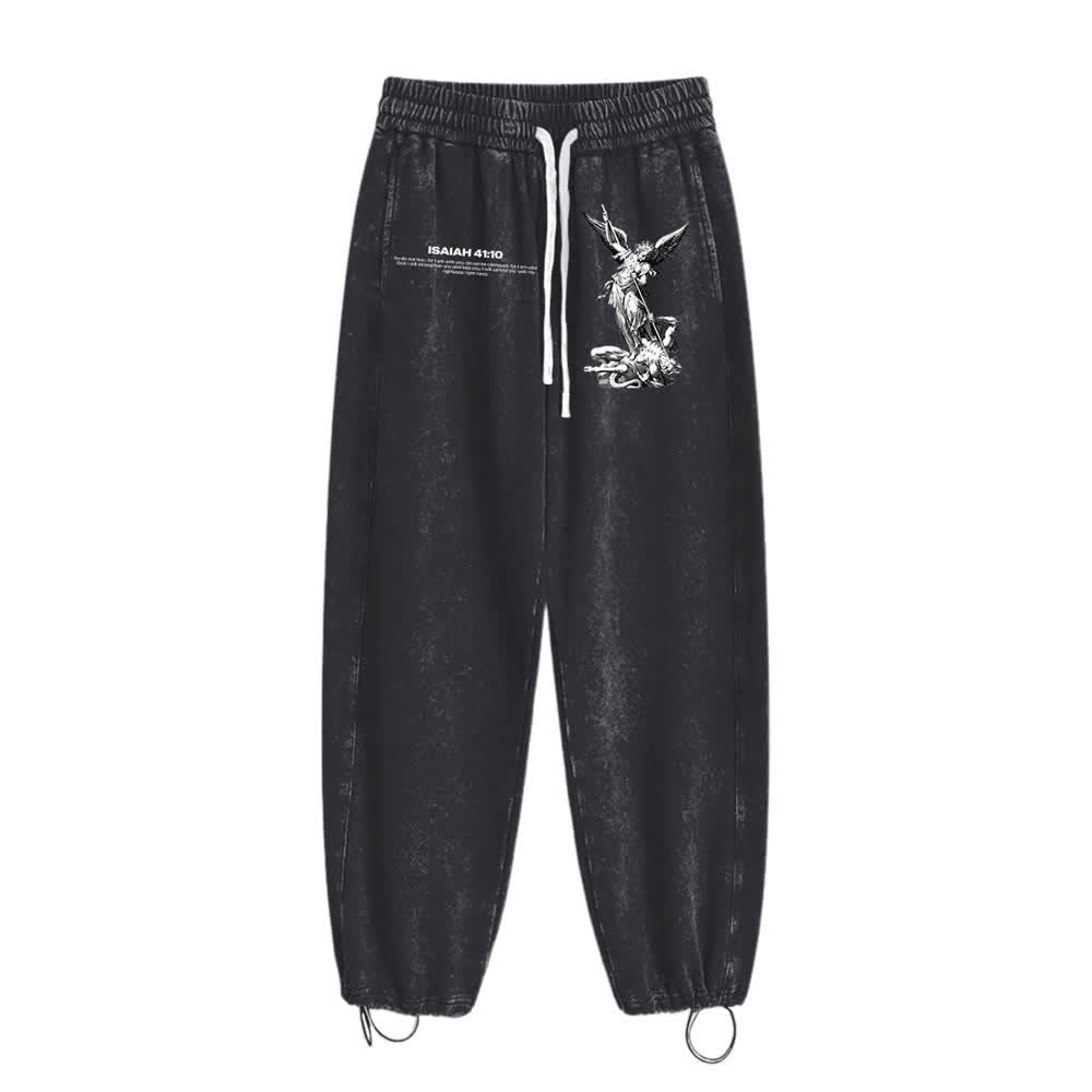 Christianartworkshop Declaración del Arcángel Miguel Isaías 41:10 Pantalones deportivos lavados - image 7