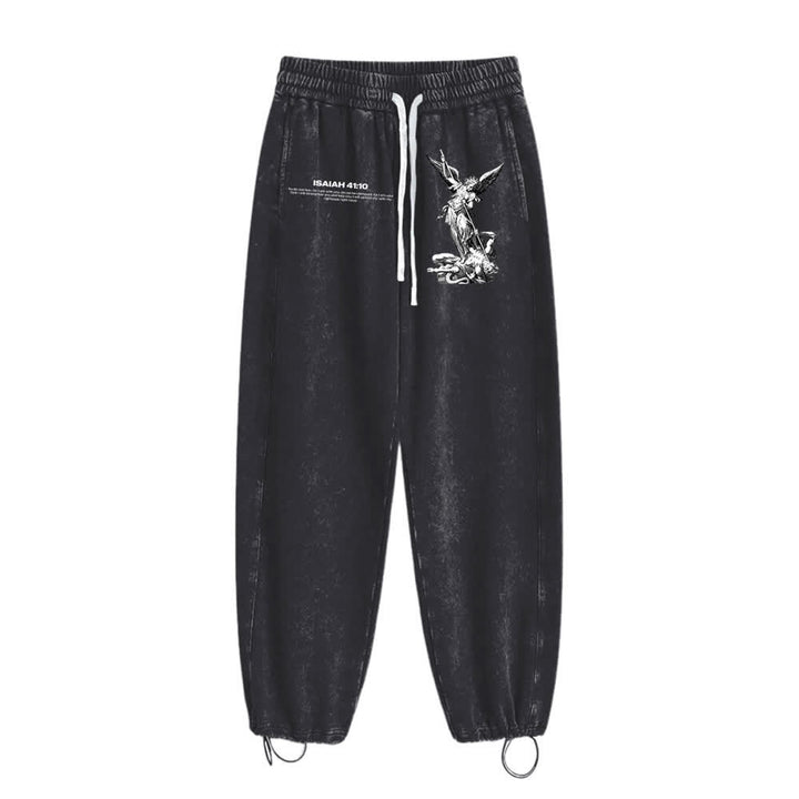 Christianartworkshop Declaración del Arcángel Miguel Isaías 41:10 Pantalones deportivos lavados - image 7