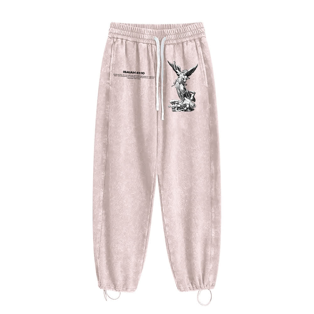 Christianartworkshop Declaración del Arcángel Miguel Isaías 41:10 Pantalones deportivos lavados - image 16