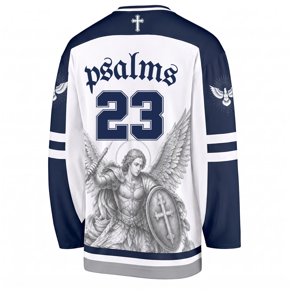 Christianartworkshop Camiseta de hockey de manga larga "Psalm 23 St. Michael Faith Warrior" - image 2