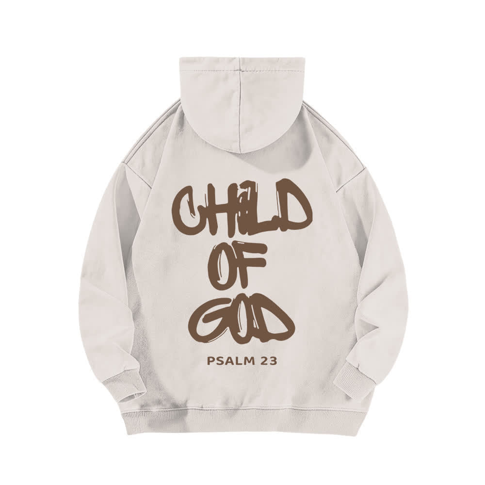 Christianartworkshop Sudadera con capucha lavada con estampado frontal y trasero del Salmo 23, inspirador "Hijo de Dios". - image 1