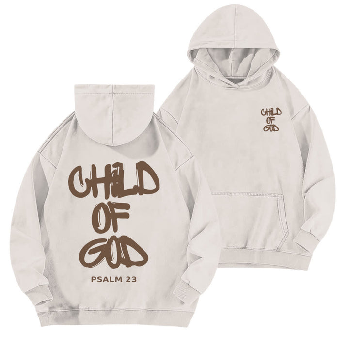Christianartworkshop Sudadera con capucha lavada con estampado frontal y trasero del Salmo 23, inspirador "Hijo de Dios". - Blanco - 5XL - image 0