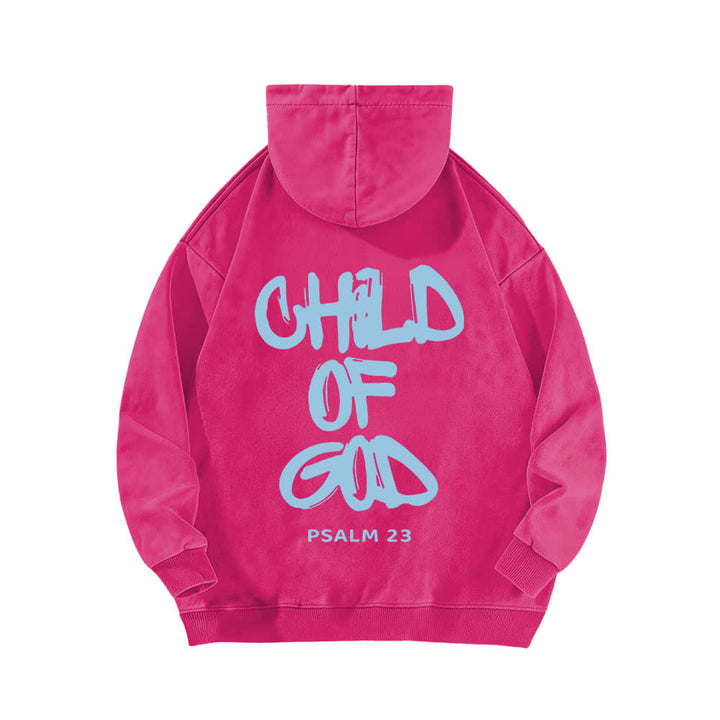 Christianartworkshop Sudadera con capucha lavada con estampado frontal y trasero del Salmo 23, inspirador "Hijo de Dios". - image 16