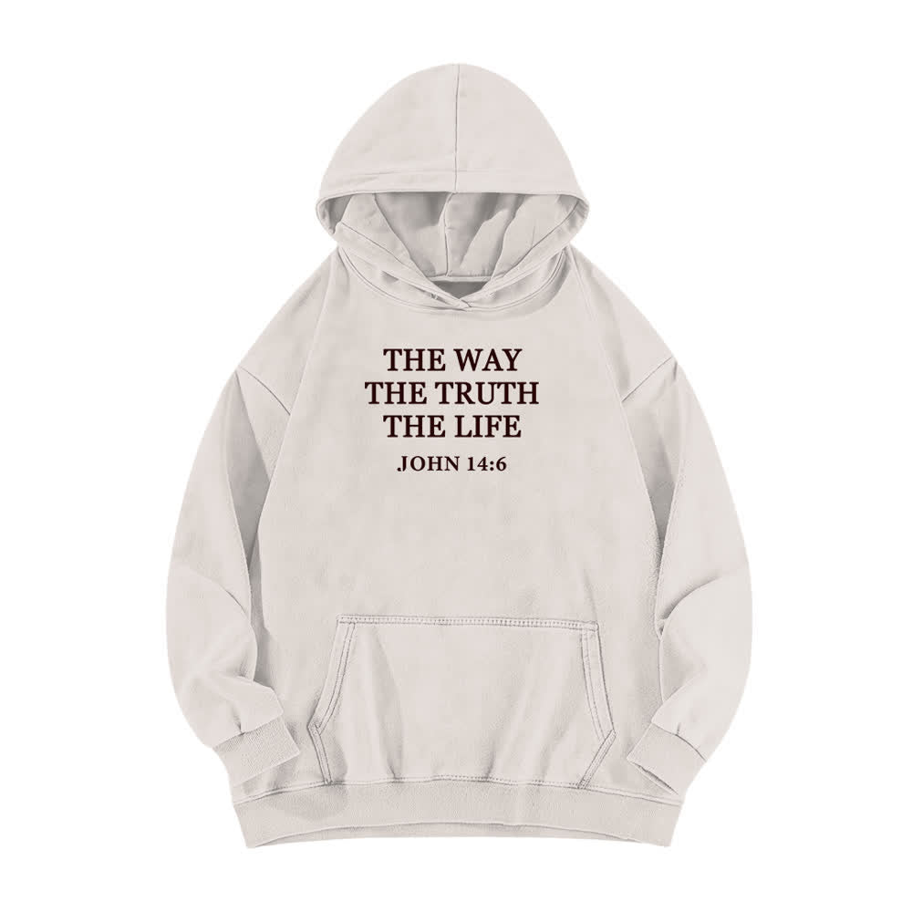 Christianartworkshop Sudadera con capucha estilo vintage "The Way The Truth The Life" - Blanco - 5XL - image 1