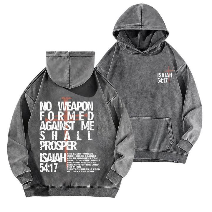 Christianartworkshop Sudadera lavada con el lema "Ningún arma se ha formado contra mí" - Gris - 5XL - image 6