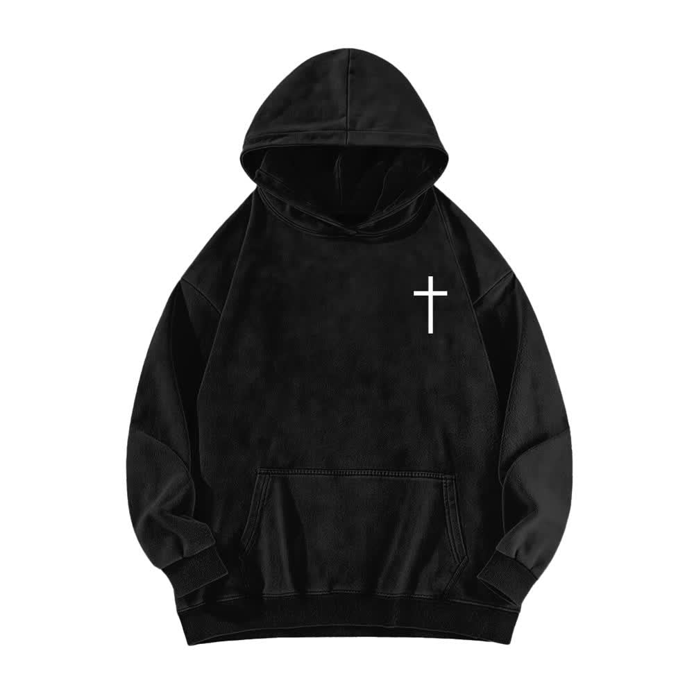 Christianartworkshop Sudadera con capucha lavada "Jesús es Rey Corona de Espinas" - image 5