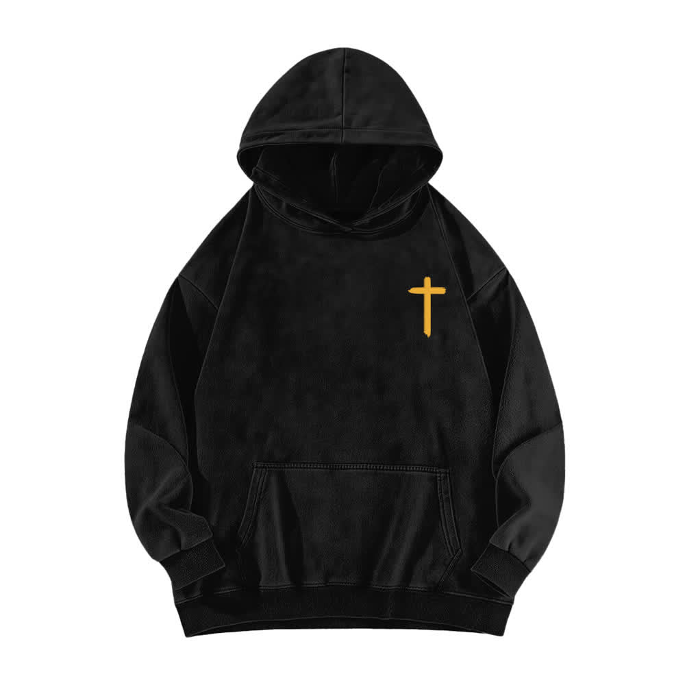 Christianartworkshop Sudadera con capucha lavada con estampado de la corona de Jesús como rey - image 2