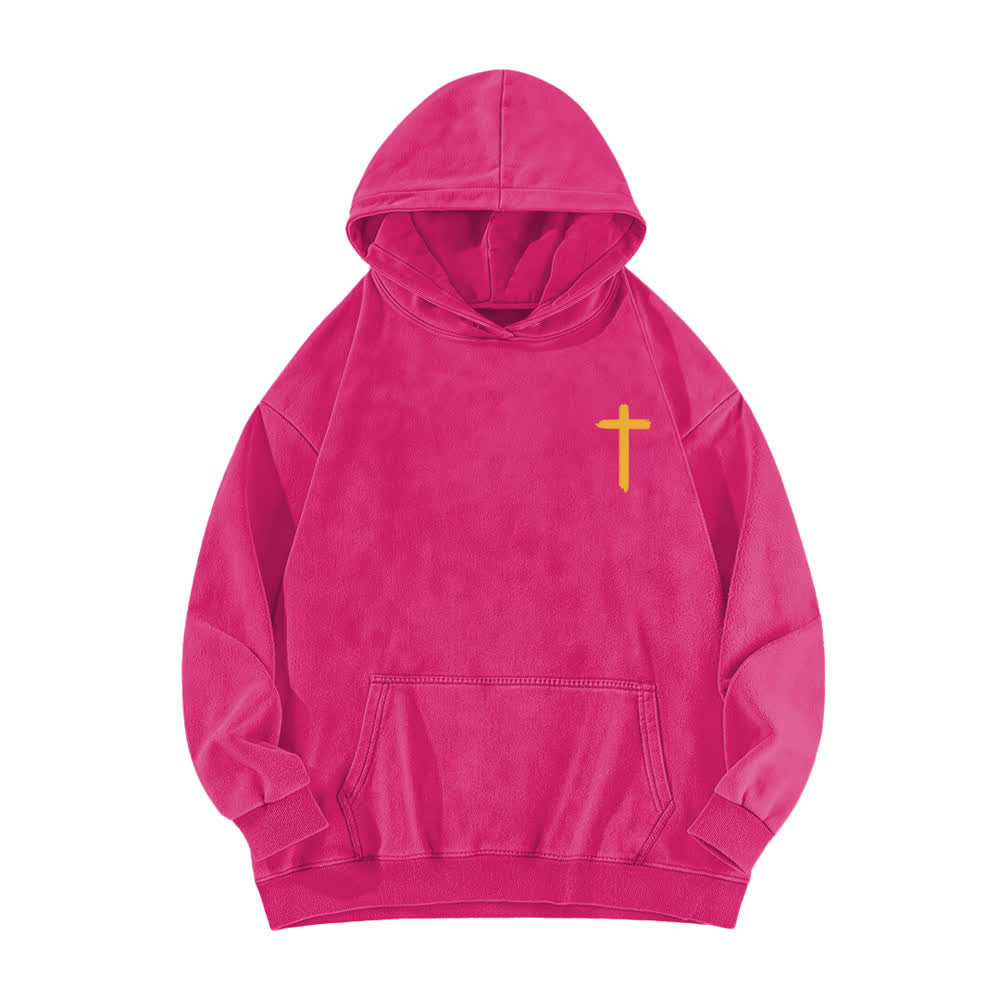Christianartworkshop Sudadera con capucha lavada con estampado de la corona de Jesús como rey - image 17