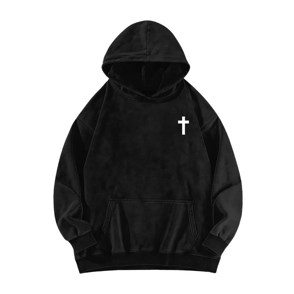 Christianartworkshop Sudadera con capucha lavada con diseño cruzado "Puedo hacer todas las cosas" - image 2