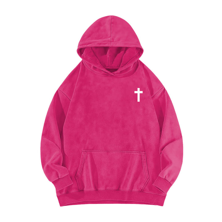 Christianartworkshop Sudadera con capucha lavada con diseño cruzado "Puedo hacer todas las cosas" - image 17