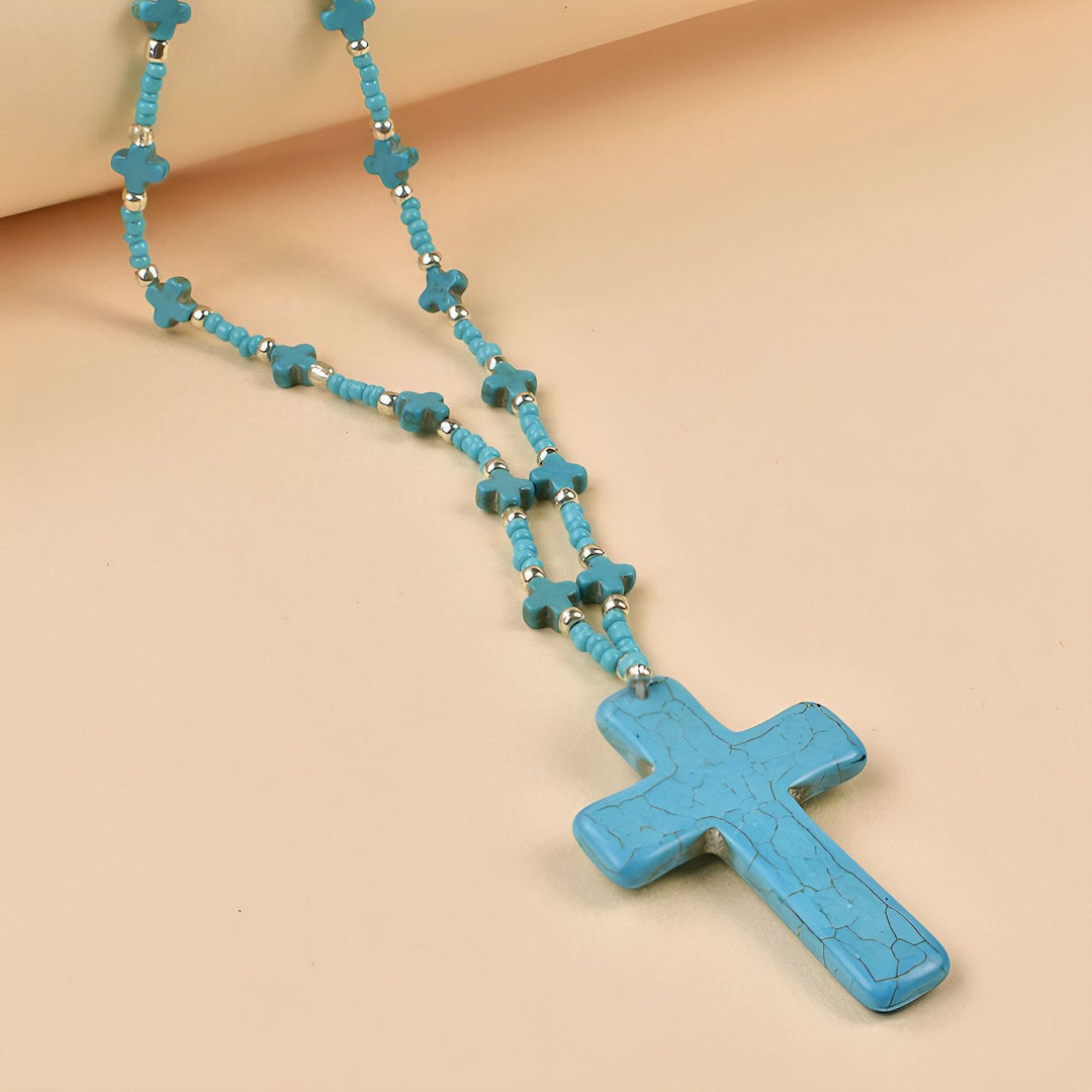 Christianartworkshop Collar con cruz veteada: símbolo de bendición celestial. - Cruz - image 0