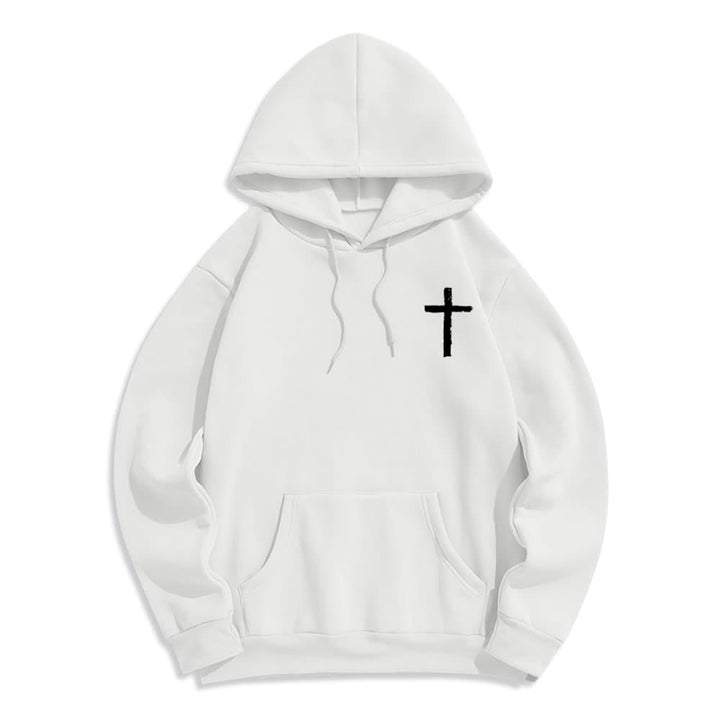 Christianartworkshop Sudadera con capucha forrada de felpa con diseño de la Cruz del Cepillo "Alabado sea el Señor" - image 5